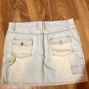 ICED BLUE WASHED OUT DENIM MINI SKIRT